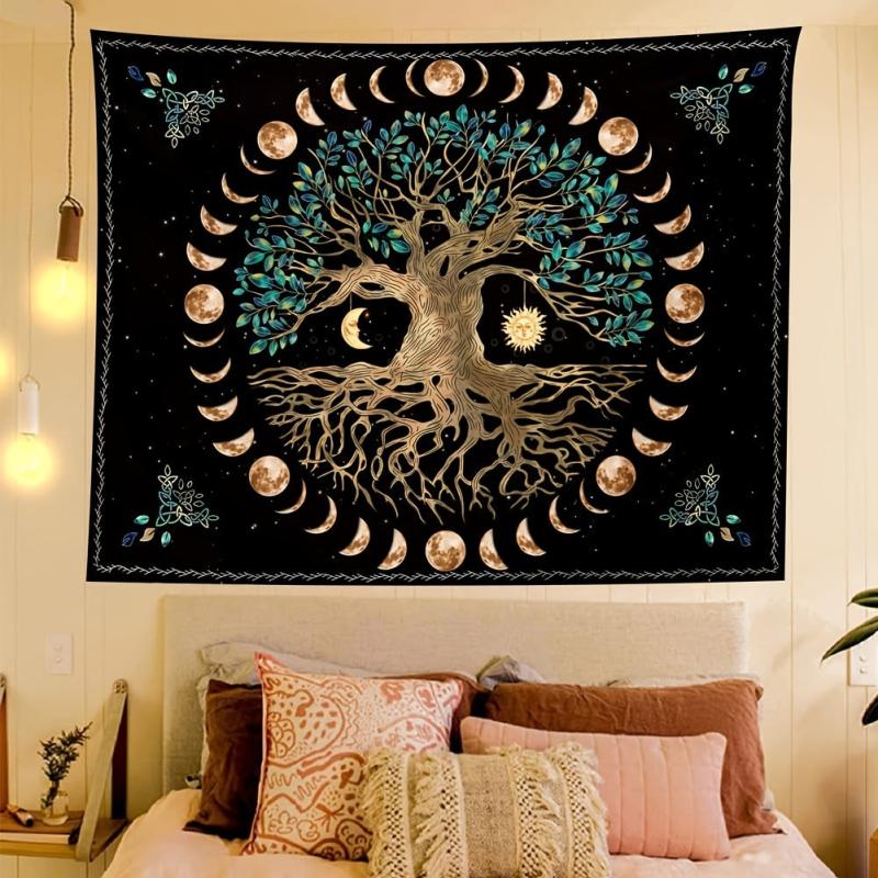 Tree Of Life Wall Tapestry Sun Moon Star Tapestries Wall Hanging