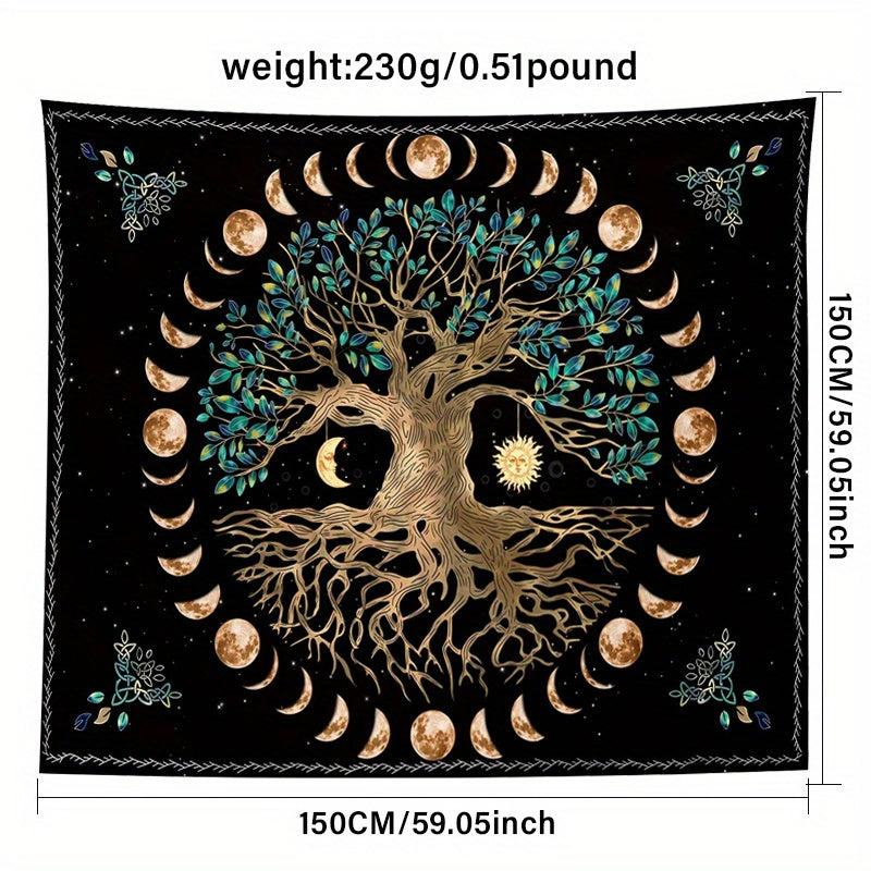 Tree Of Life Wall Tapestry Sun Moon Star Tapestries Wall Hanging