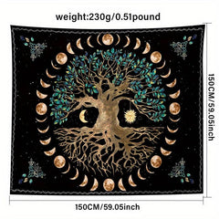 Tree Of Life Wall Tapestry Sun Moon Star Tapestries Wall Hanging