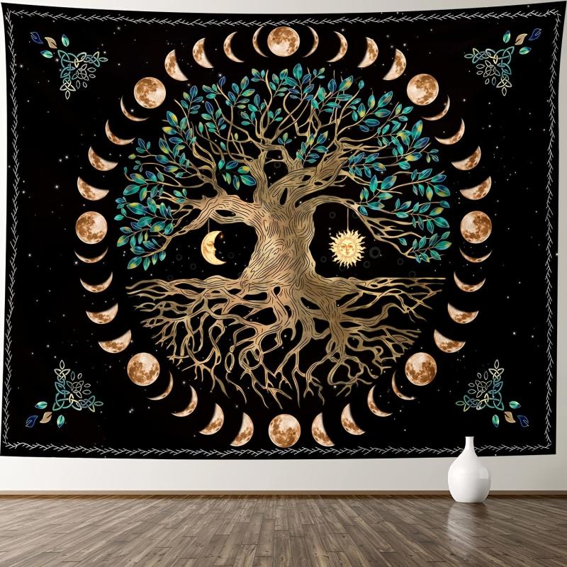 Tree Of Life Wall Tapestry Sun Moon Star Tapestries Wall Hanging