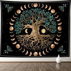 Tree Of Life Wall Tapestry Sun Moon Star Tapestries Wall Hanging