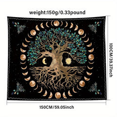 Tree Of Life Wall Tapestry Sun Moon Star Tapestries Wall Hanging