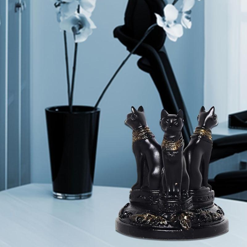 Bastet Cat Goddess Statue Crystal Base for Garden Home Decor