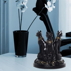 Bastet Cat Goddess Statue Crystal Base for Garden Home Decor