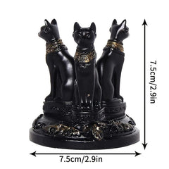 Bastet Cat Goddess Statue Crystal Base for Garden Home Decor