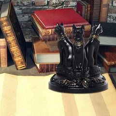 Bastet Cat Goddess Statue Crystal Base for Garden Home Decor