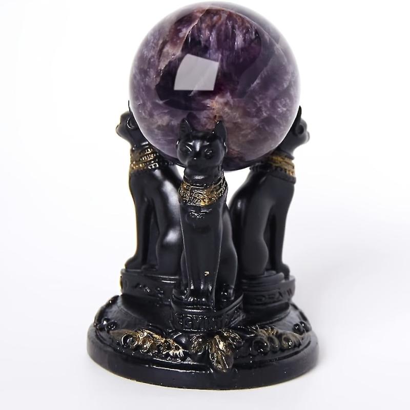Bastet Cat Goddess Statue Crystal Base for Garden Home Decor