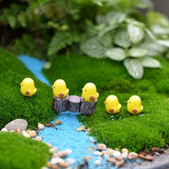 5pcs Micro Chickens Landscape Ornaments for DIY Fairy Garden
