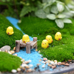 5pcs Micro Chickens Landscape Ornaments for DIY Fairy Garden