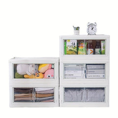 Large Capacity Double Door Storage Box for Clothes Toys and Snacks