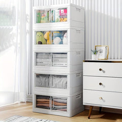 Large Capacity Double Door Storage Box for Clothes Toys and Snacks