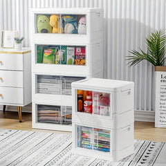 Large Capacity Double Door Storage Box for Clothes Toys and Snacks
