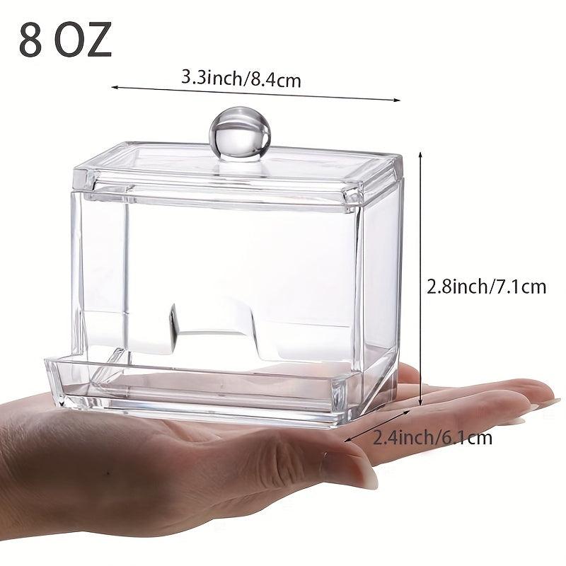 Cotton Swab Pads Holder Clear Dispenser Apothecary Jar