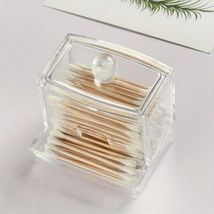 Cotton Swab Pads Holder Clear Dispenser Apothecary Jar