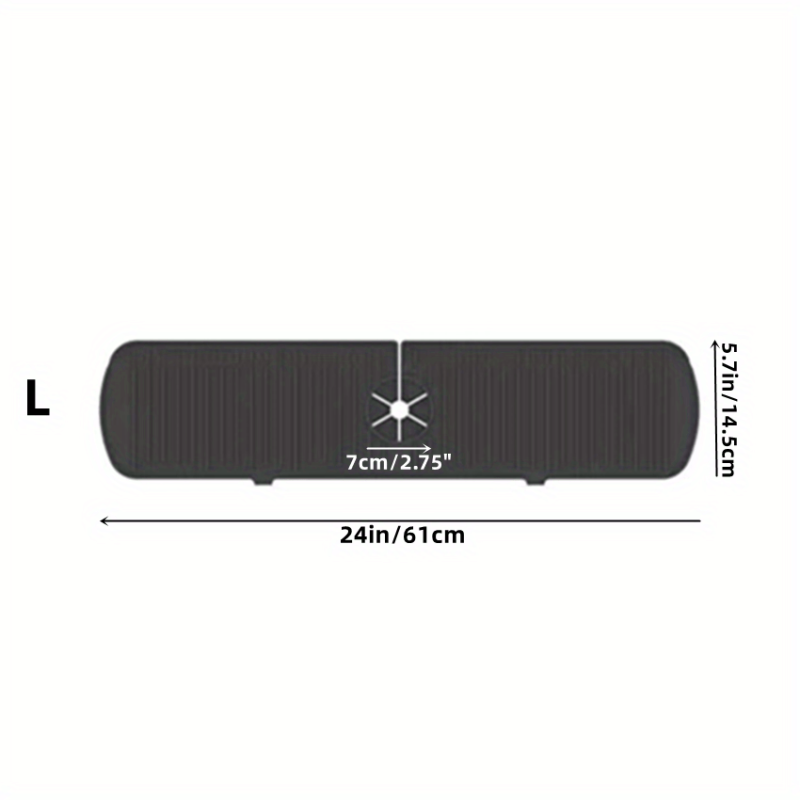 Gray Silicone Faucet Sink Splash Guard Mat for Bathroom Counter