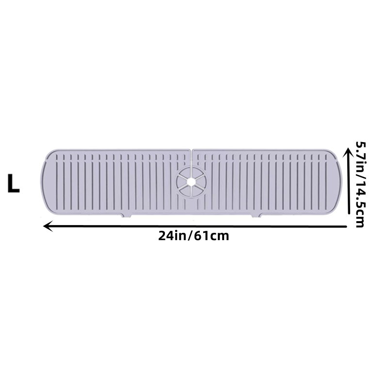 Gray Silicone Faucet Sink Splash Guard Mat for Bathroom Counter