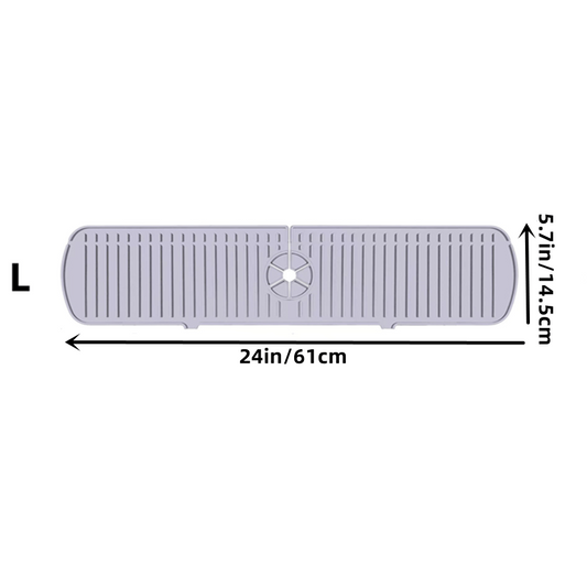 Gray Silicone Faucet Sink Splash Guard Mat for Bathroom Counter