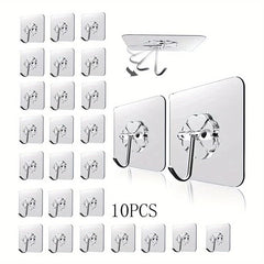 Self Adhesive Single Hook Wall Hanging Storage Hook - 5/10/15/20pcs