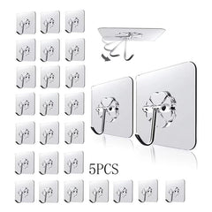Self Adhesive Single Hook Wall Hanging Storage Hook - 5/10/15/20pcs