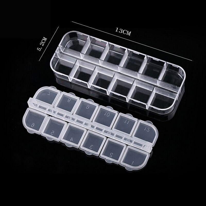 Clear Plastic Storage Case for Rhinestones Beads Gems Jewelry Accessories