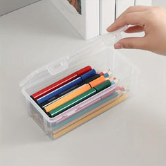 Large Capacity Storage Box w/ Snap Lid - School Supplies Organizer