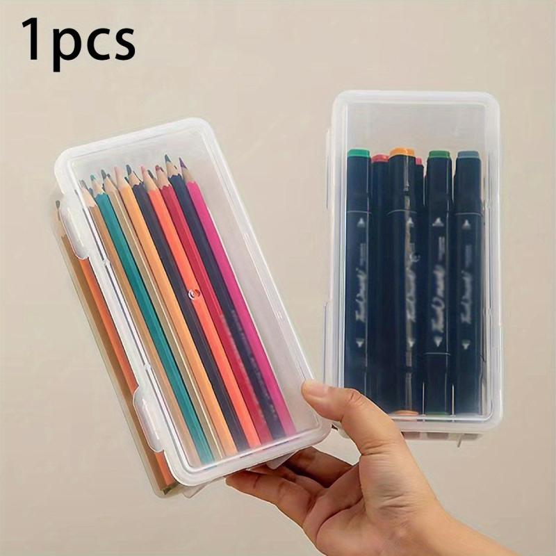 Large Capacity Storage Box w/ Snap Lid - School Supplies Organizer