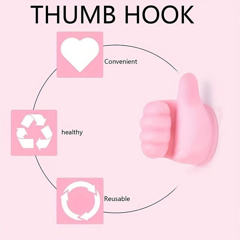 8pcs Thumb Wall Hook Adhesive Cable Clip Key Hook Hangers