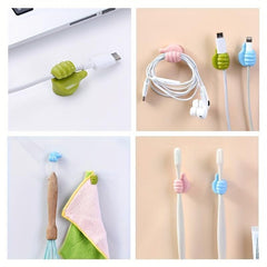8pcs Thumb Wall Hook Adhesive Cable Clip Key Hook Hangers