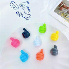 8pcs Thumb Wall Hook Adhesive Cable Clip Key Hook Hangers