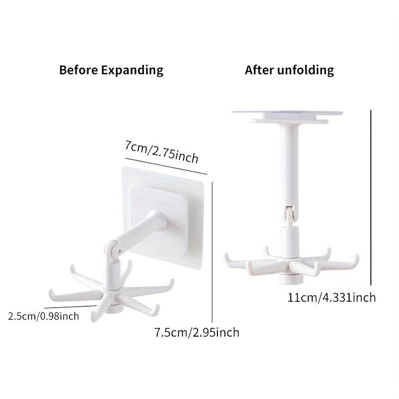 6 Claws Rotating Hook Storage Holder for Bathroom and Kitchen