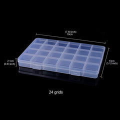 Portable Transparent Plastic Storage Box for Jewelry Art and Crafts 24 Grids