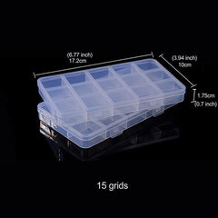 Portable Transparent Plastic Storage Box for Jewelry Art and Crafts 24 Grids