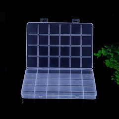Portable Transparent Plastic Storage Box for Jewelry Art and Crafts 24 Grids