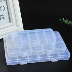Portable Transparent Plastic Storage Box for Jewelry Art and Crafts 24 Grids