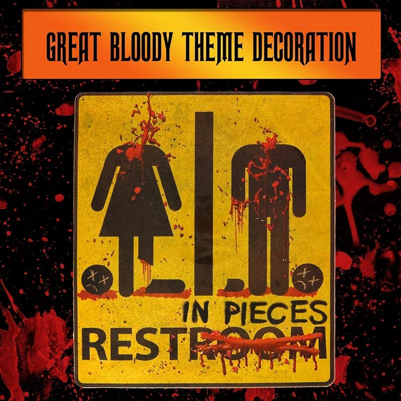 Horror Halloween Toilet Door Stickers Bar Haunted House Secret Room Escape