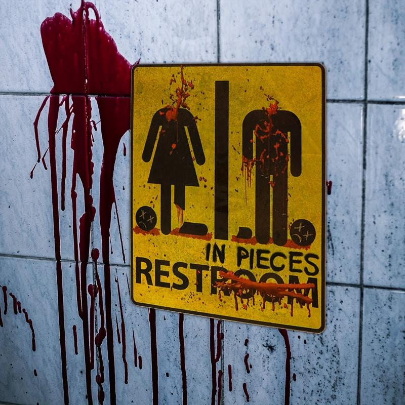 Horror Halloween Toilet Door Stickers Bar Haunted House Secret Room Escape