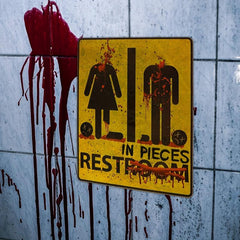 Horror Halloween Toilet Door Stickers Bar Haunted House Secret Room Escape