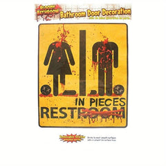 Horror Halloween Toilet Door Stickers Bar Haunted House Secret Room Escape