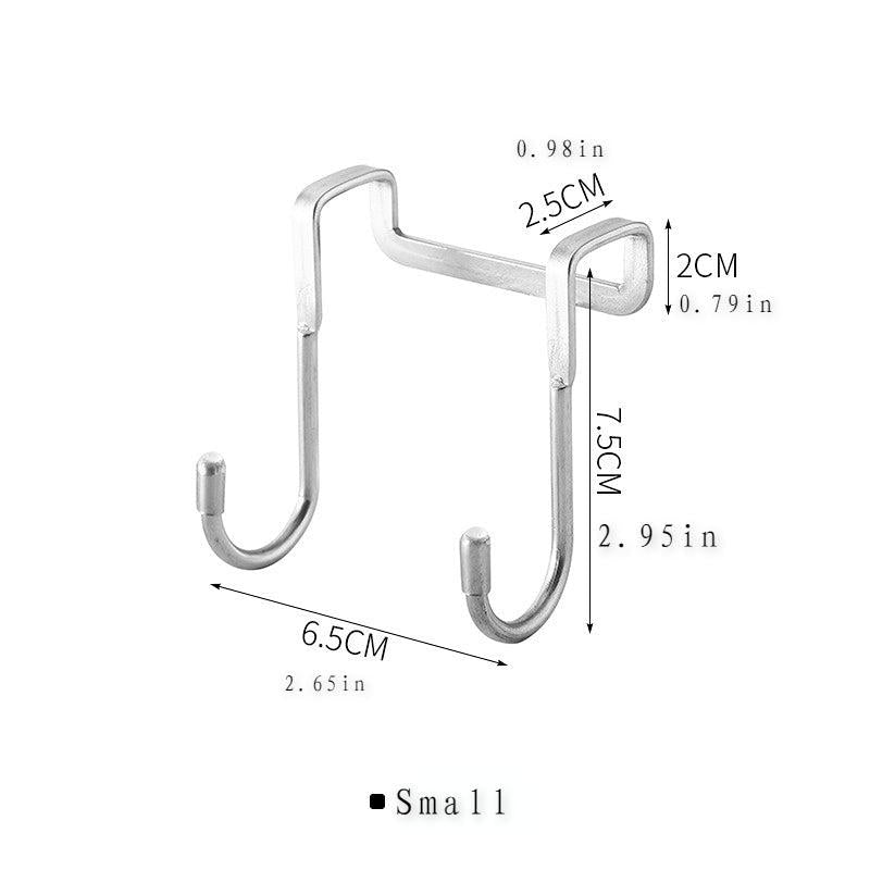 1pc Stainless Steel Bedside Cabinet Door Hook Double Hook For Dorm