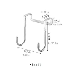 1pc Stainless Steel Bedside Cabinet Door Hook Double Hook For Dorm