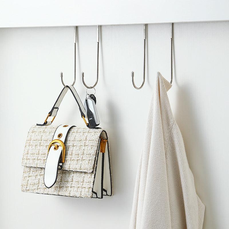 1pc Stainless Steel Bedside Cabinet Door Hook Double Hook For Dorm