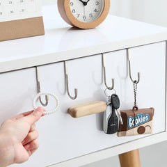 1pc Stainless Steel Bedside Cabinet Door Hook Double Hook For Dorm