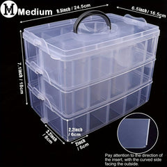 3 Layer Storage Box With 30 Adjustable Compartments Jewelry Bead Rock Collection