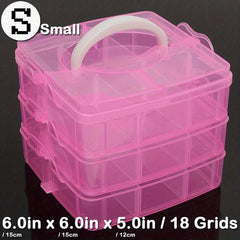 3 Layer Storage Box With 30 Adjustable Compartments Jewelry Bead Rock Collection