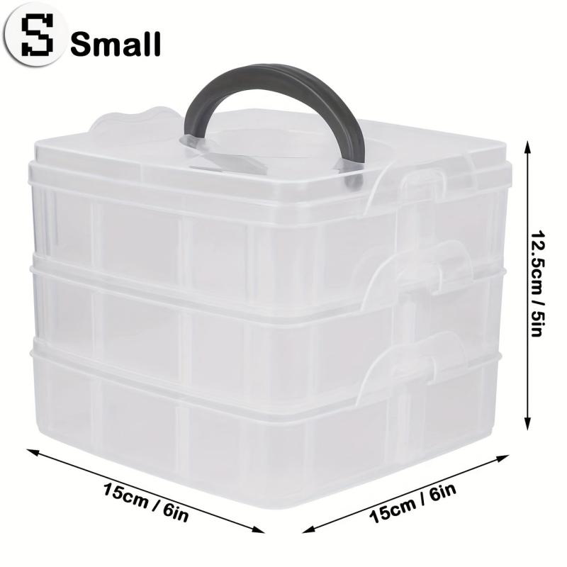 3 Layer Storage Box With 30 Adjustable Compartments Jewelry Bead Rock Collection