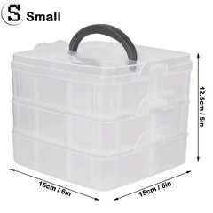 3 Layer Storage Box With 30 Adjustable Compartments Jewelry Bead Rock Collection