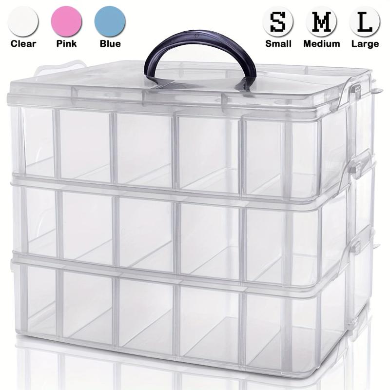 3 Layer Storage Box With 30 Adjustable Compartments Jewelry Bead Rock Collection