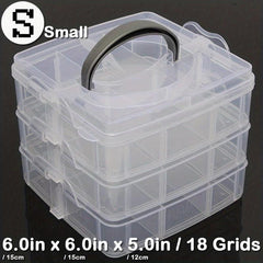 3 Layer Storage Box With 30 Adjustable Compartments Jewelry Bead Rock Collection
