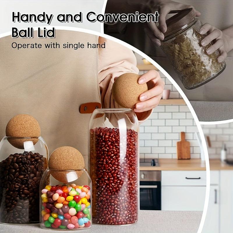 Glass Storage Container With Ball Cork Lead Glass Bottle Sealed Jar With Lid