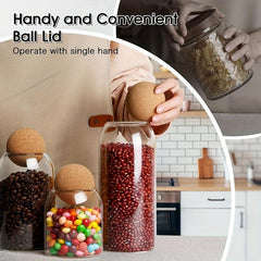 Glass Storage Container With Ball Cork Lead Glass Bottle Sealed Jar With Lid